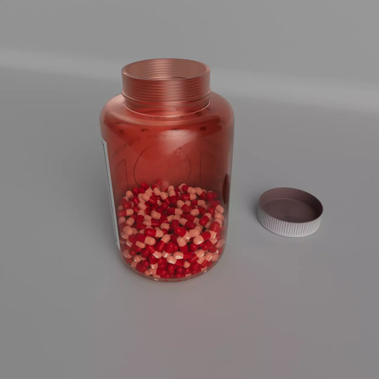 Medicine bottles and capsules 3D model_1