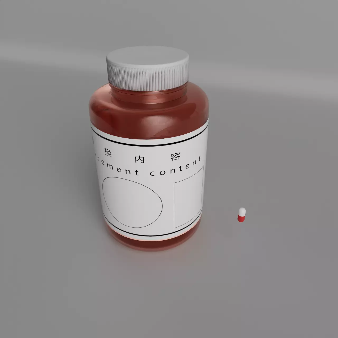Medicine bottles and capsules 3D model_4