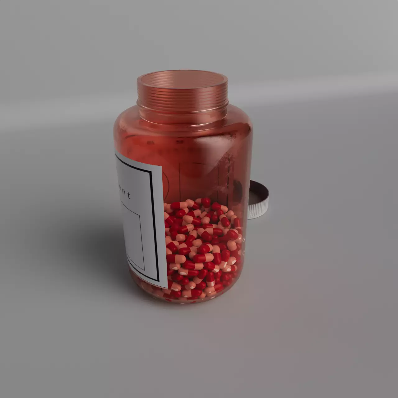 Medicine bottles and capsules 3D model_2