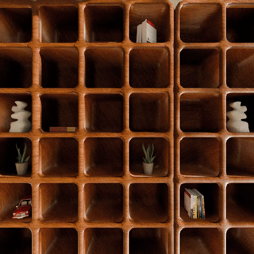 Midcentury Bookshelf 3D model_0