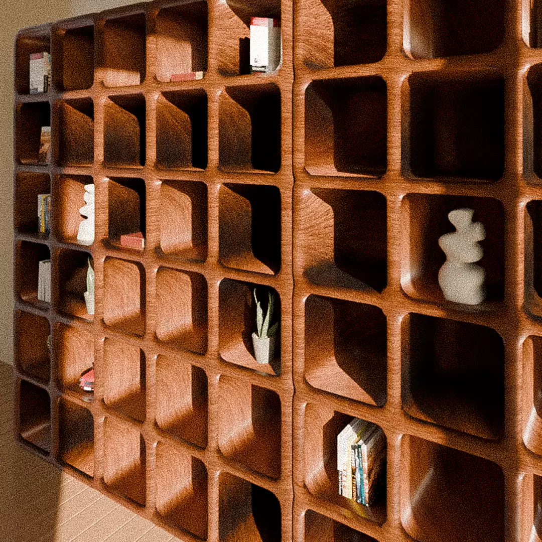 Midcentury Bookshelf 3D model_4