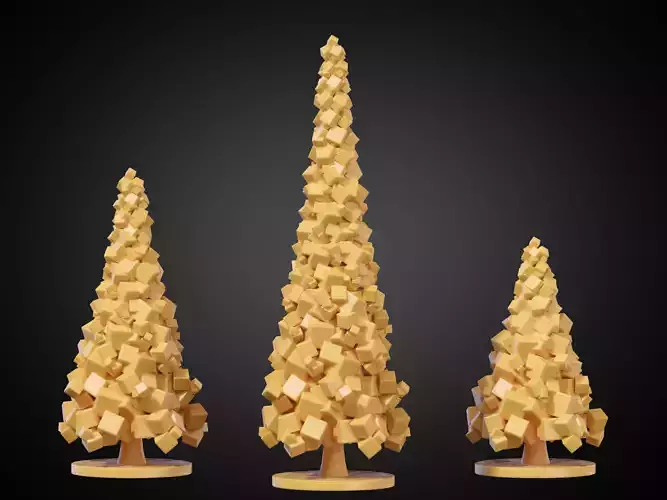 Stylized Christmas Tree Set 10 3D print model