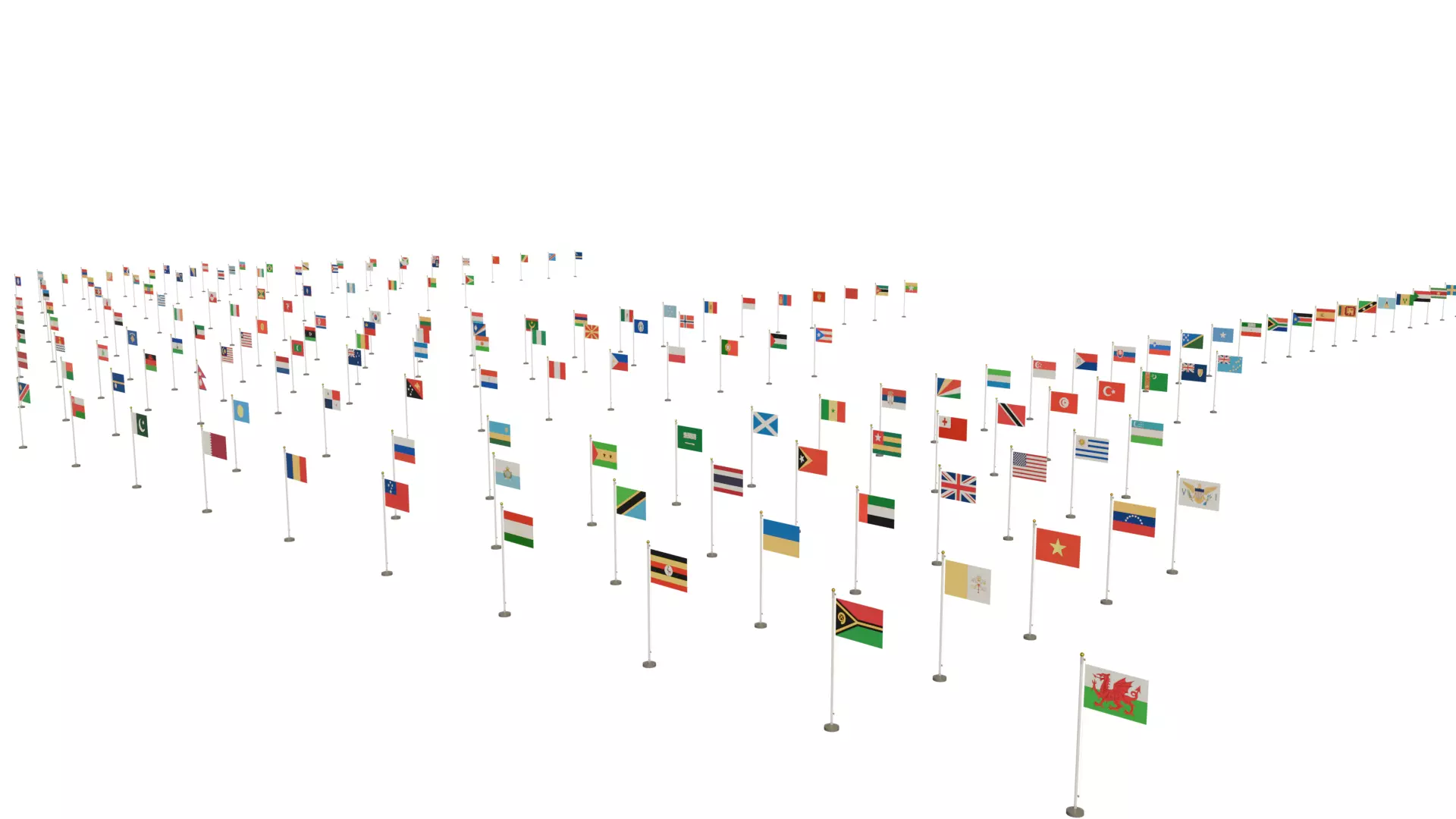 All Country Flag Low-poly 3D model_1