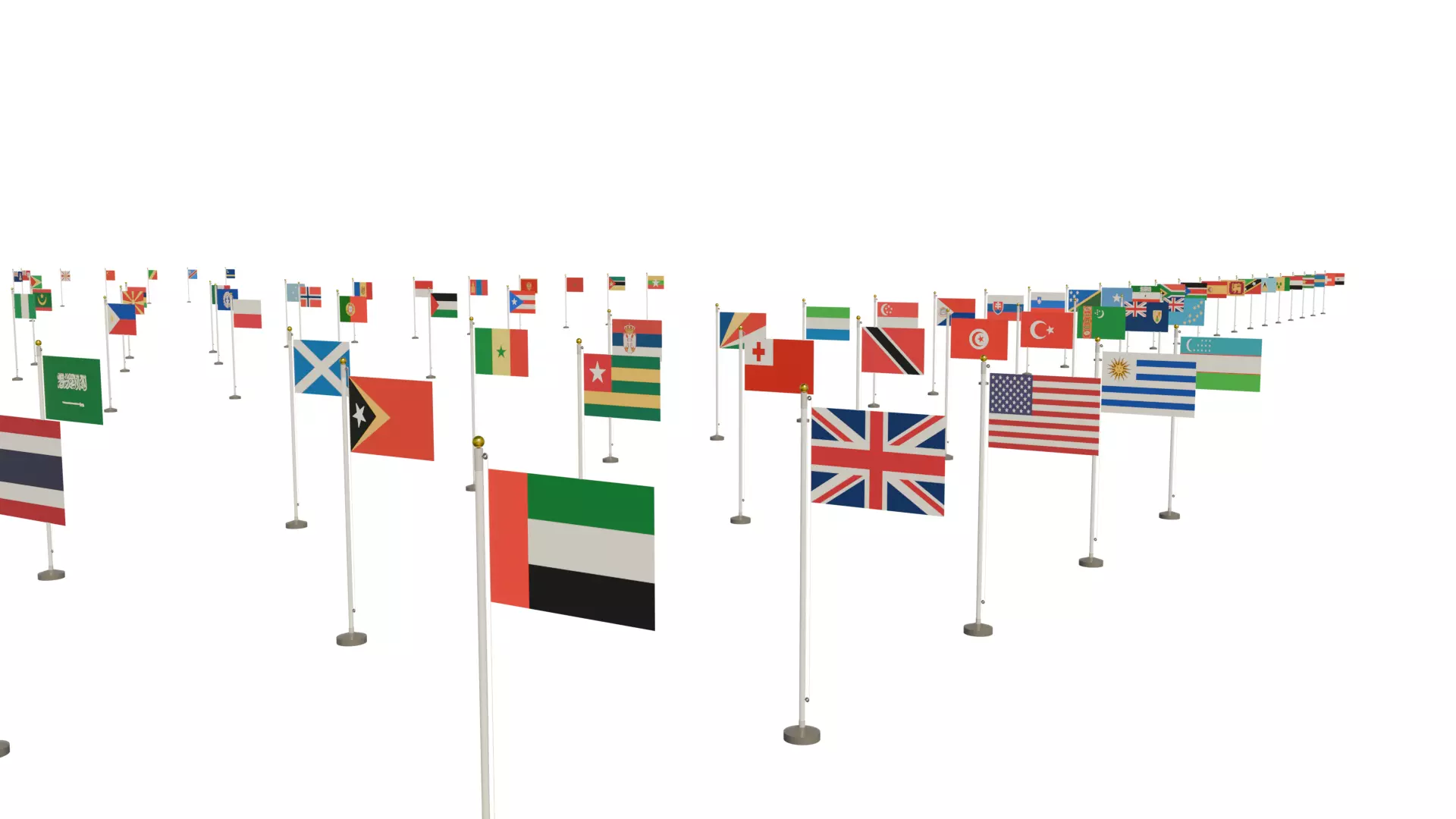 All Country Flag Low-poly 3D model_3