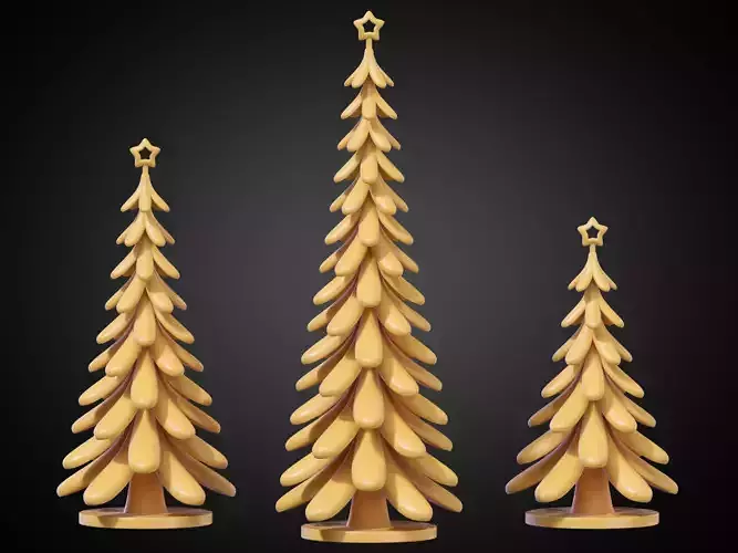 Stylized Christmas Tree Set 05 3D print model
