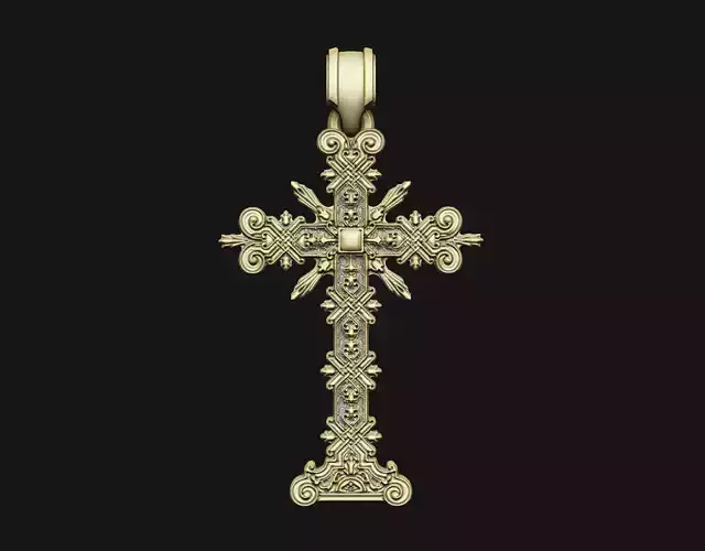 cross gothic baroque relief laser artcam print carving aspire  3D print model