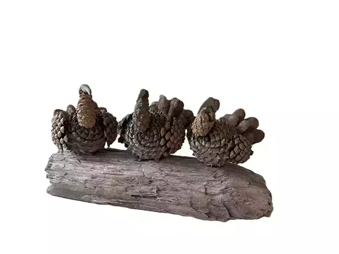 Rustic Pinecone 3D File Low High Poly for Nature Scenes Low-poly 3D model