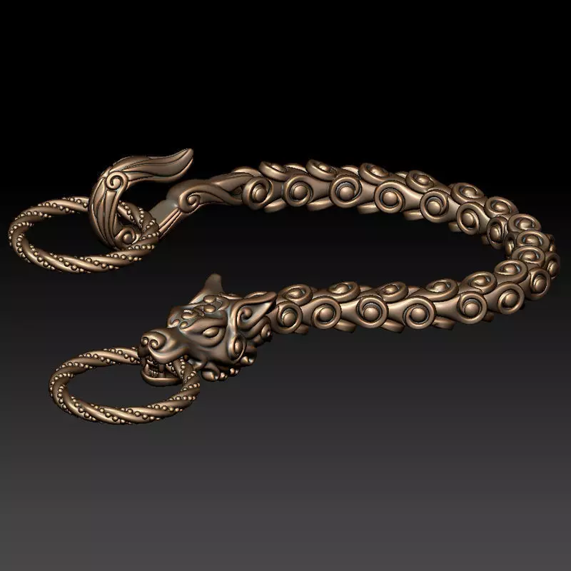 Wolf keychain 3D print model_2