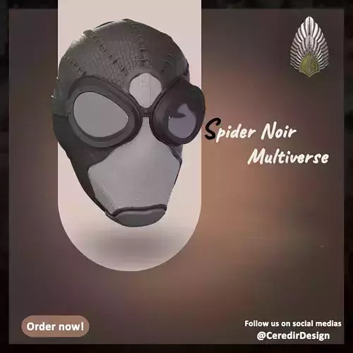 Spiderman Noir Face MAsk 3d digital download