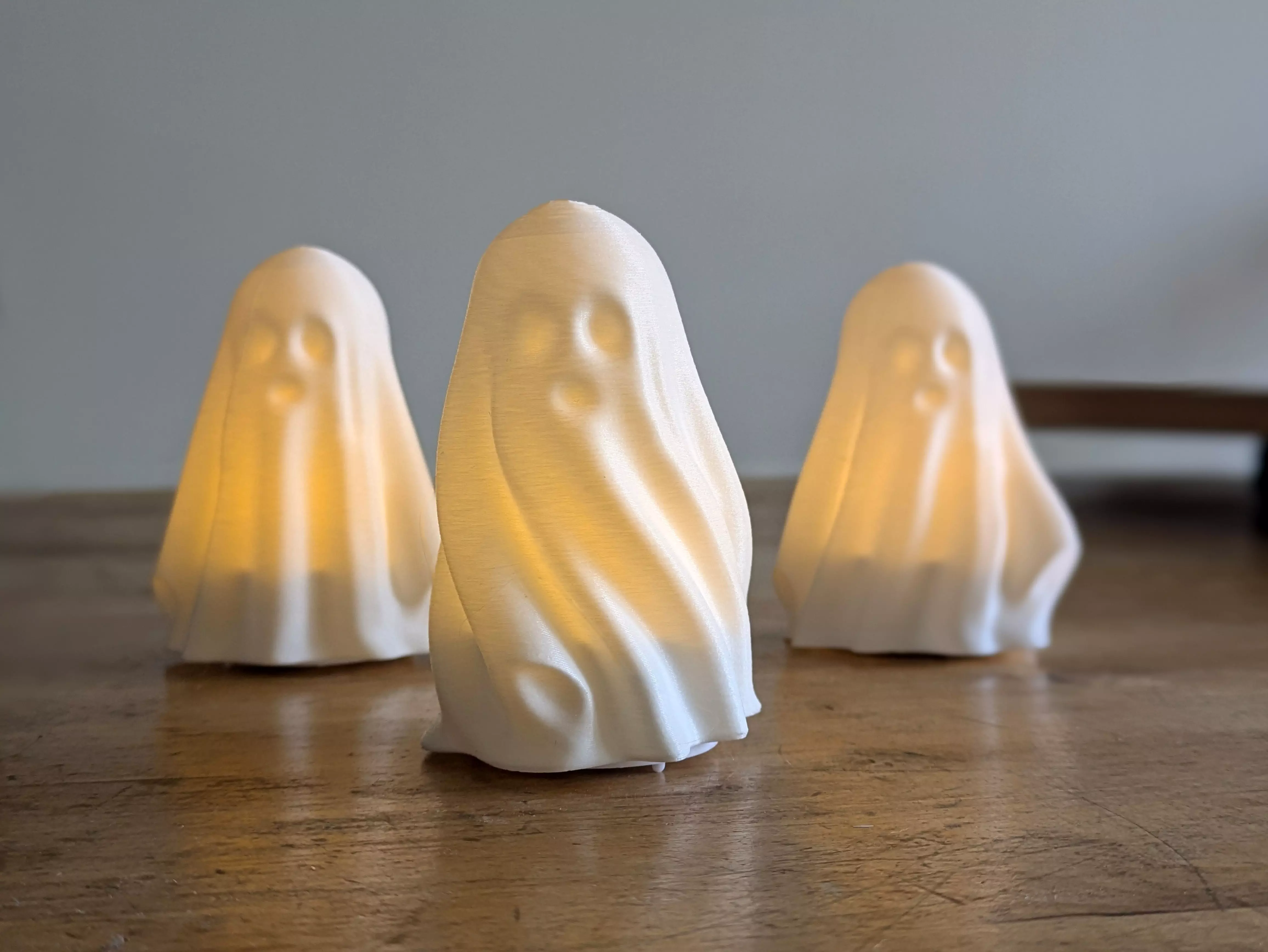 Ghosts 3D Printable Set of 3 STL Files for LED Tealight Holders 3D print model_7