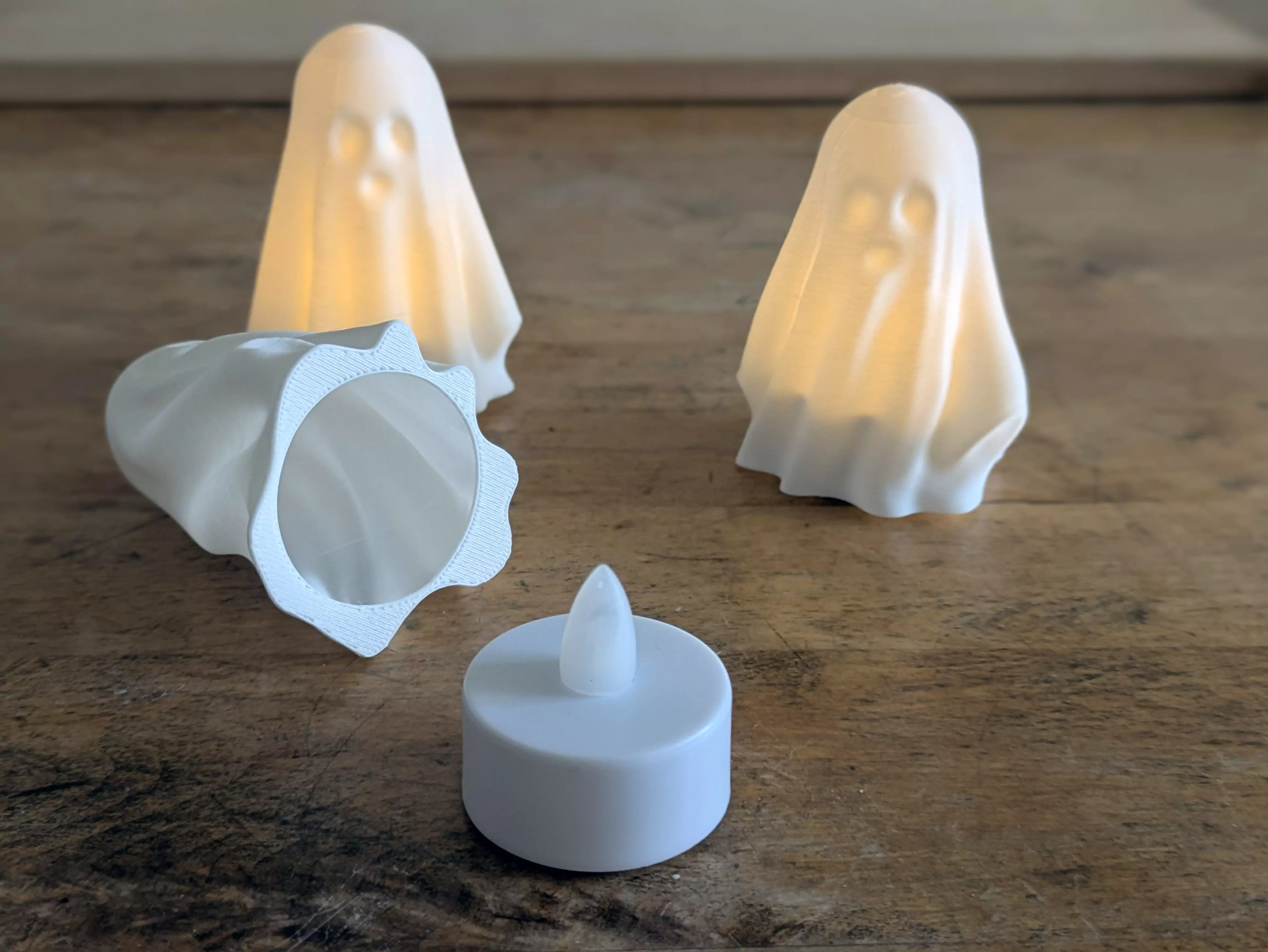 Ghosts 3D Printable Set of 3 STL Files for LED Tealight Holders 3D print model_6