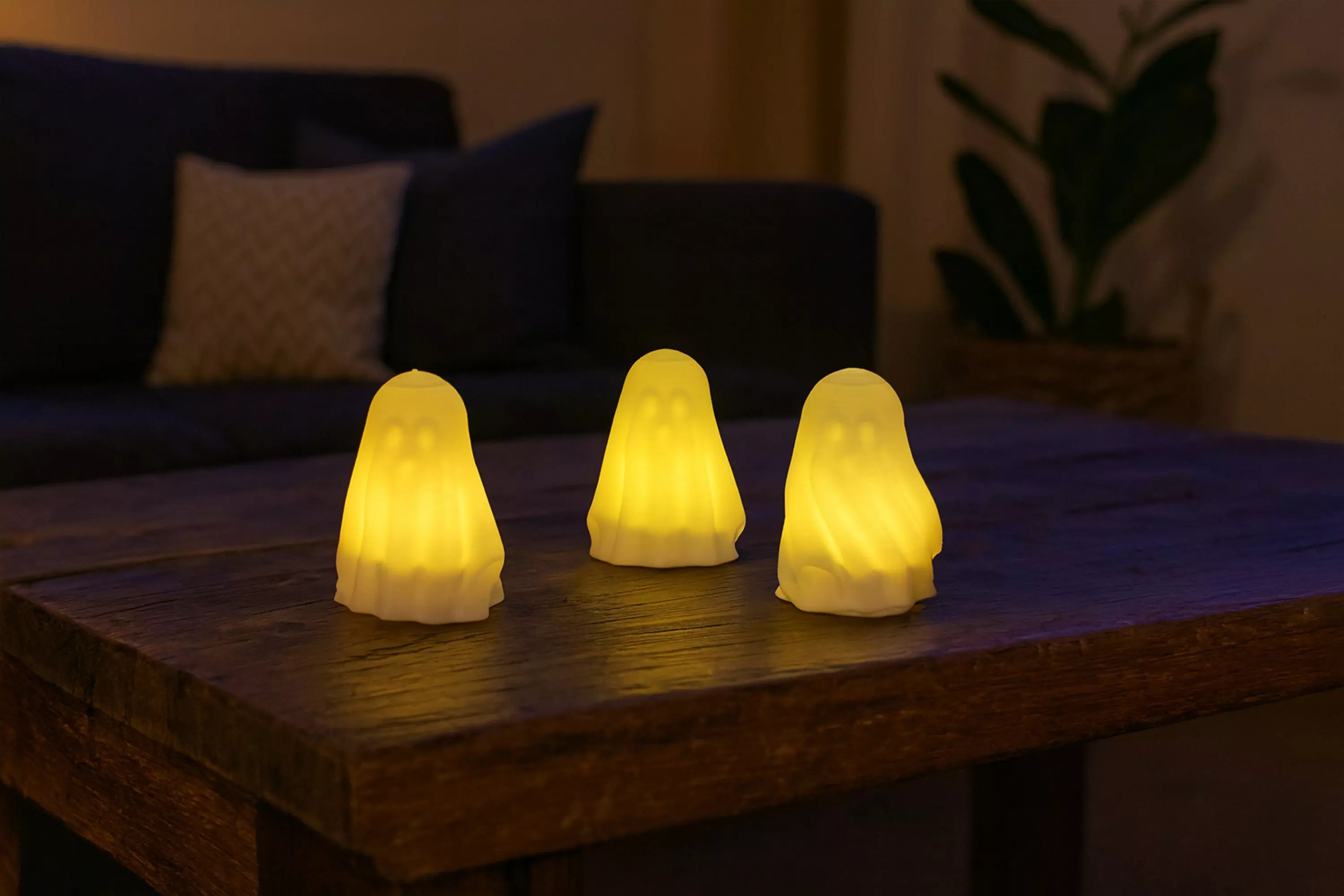 Ghosts 3D Printable Set of 3 STL Files for LED Tealight Holders 3D print model_1