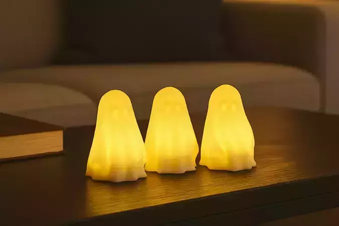Ghosts 3D Printable Set of 3 STL Files for LED Tealight Holders