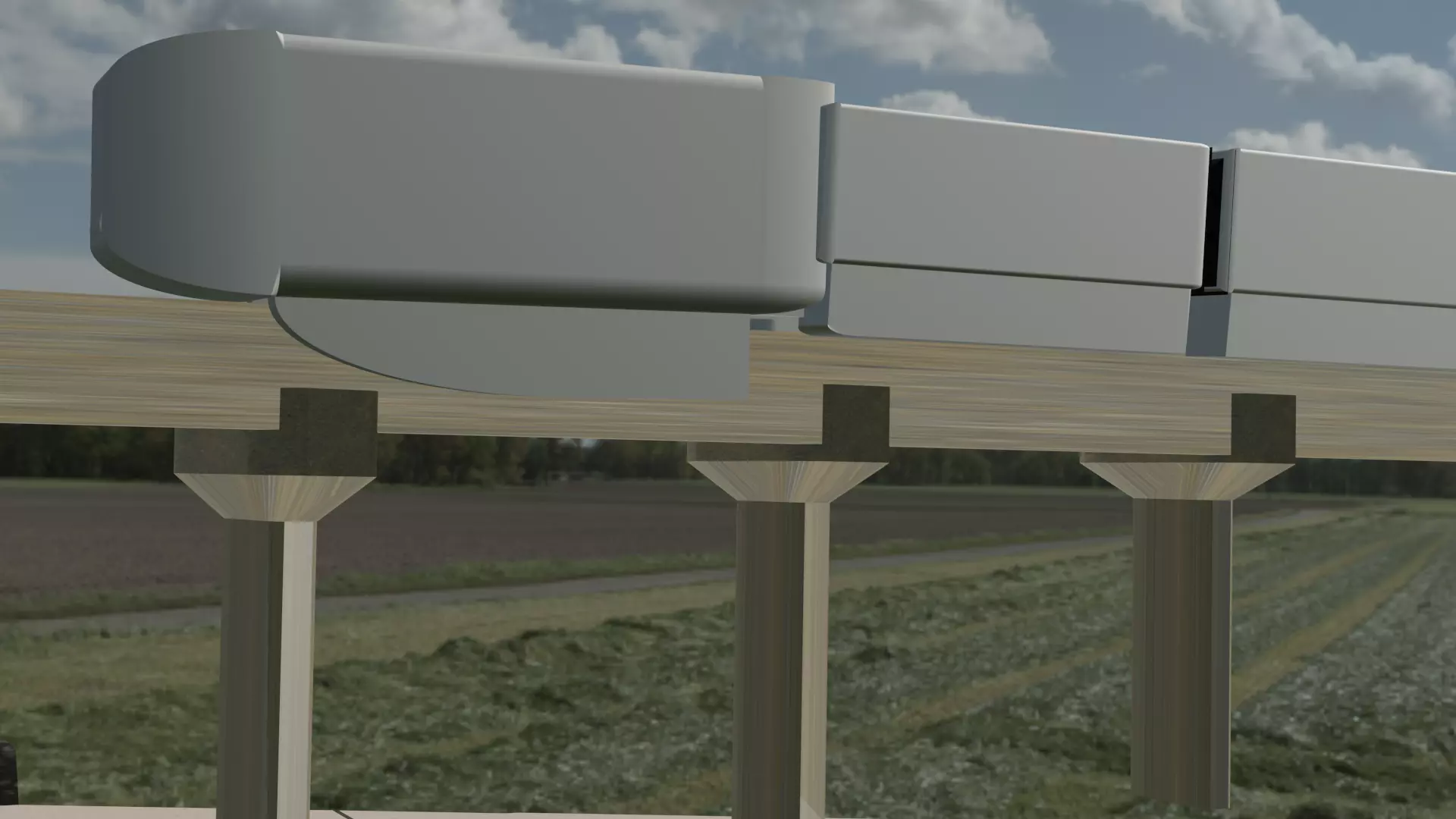 Futuristic City Monorail 3D Model 3D model_0