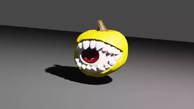 Creepy Pumpkin Head Low-poly 3D model