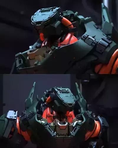 Heavy Combat Mecha - Next Gen Sci Fi 3D Model Low-poly 3D model