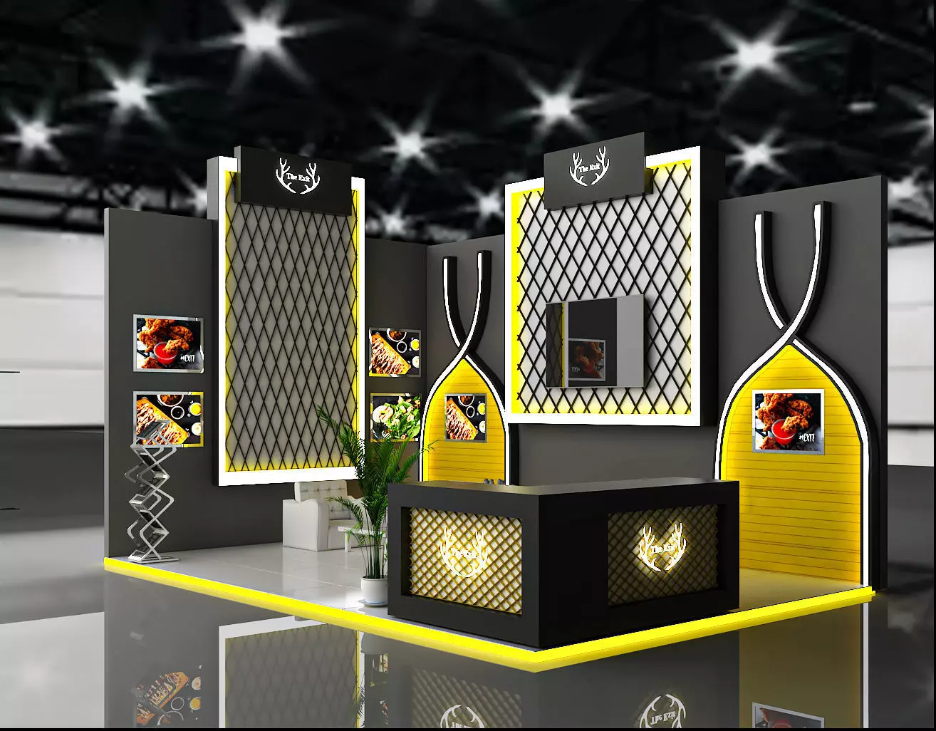 booth 6x4 2 side open  3D model_1