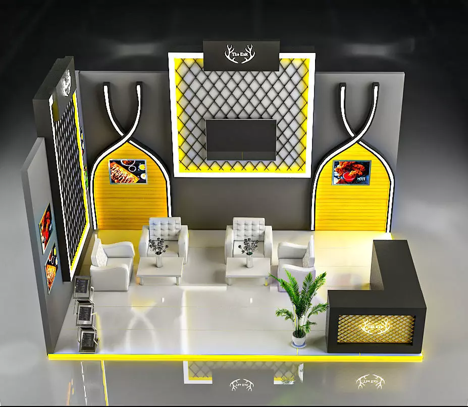 booth 6x4 2 side open  3D model_2