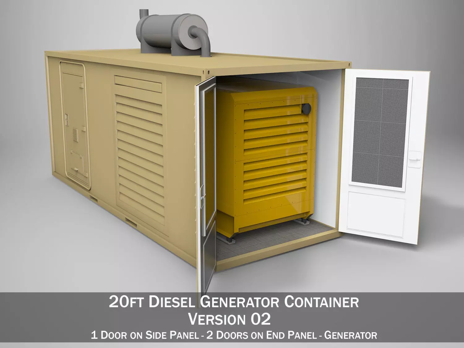 20ft Generator Container Version 2 3D model_0