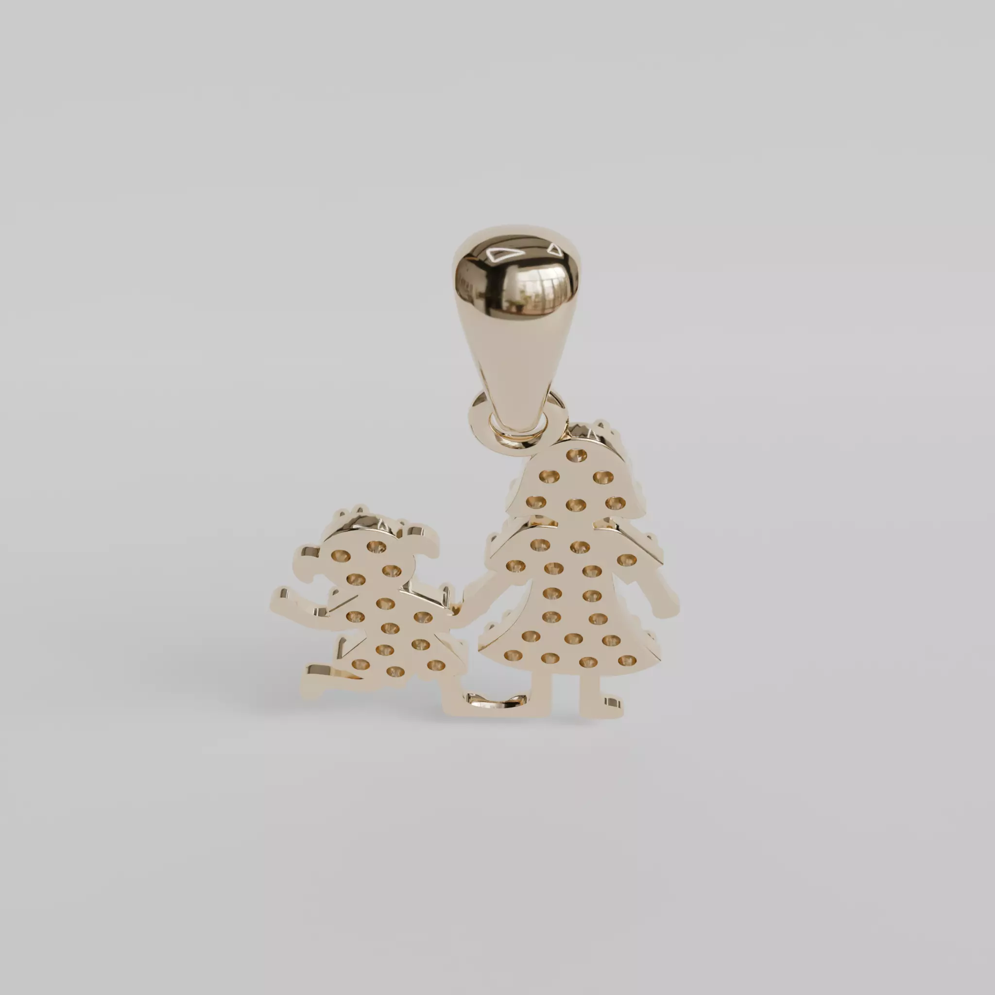 Mother and daughter pendant 3D print model_5