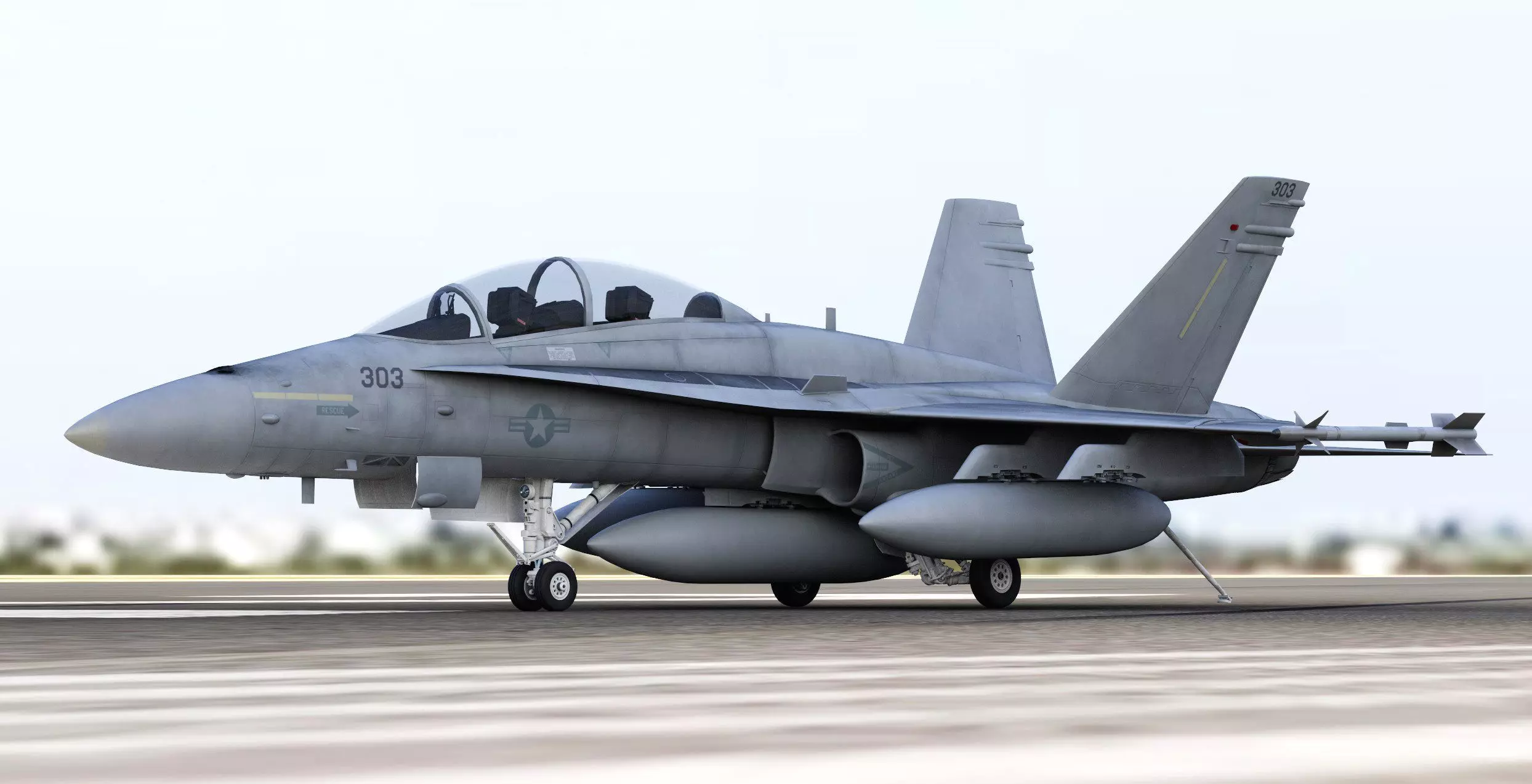 McDonnell Douglas FA-18D Hornet Tandem Seat 3D model_1