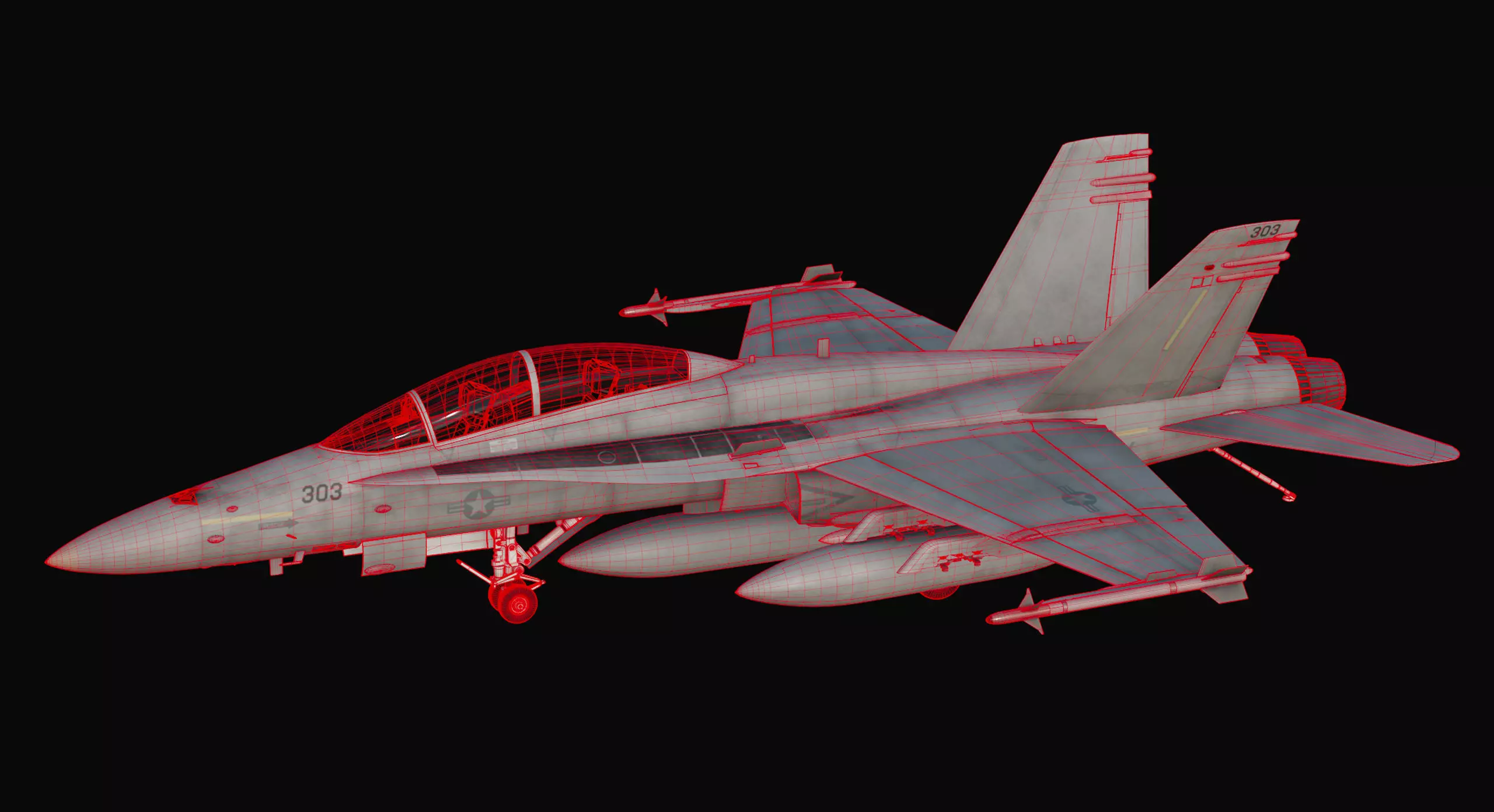 McDonnell Douglas FA-18D Hornet Tandem Seat 3D model_6
