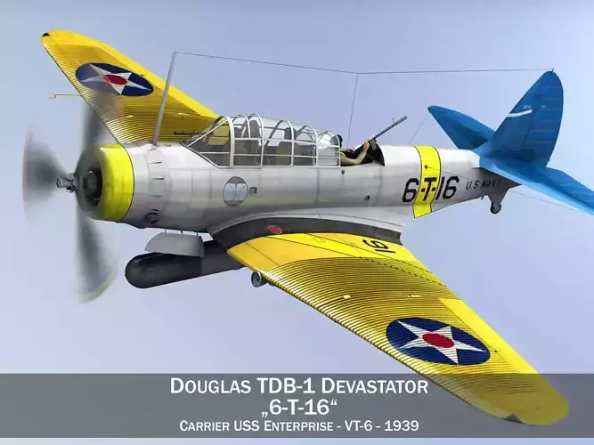 Douglas TDB-1 Devastator - 6T16 3D model