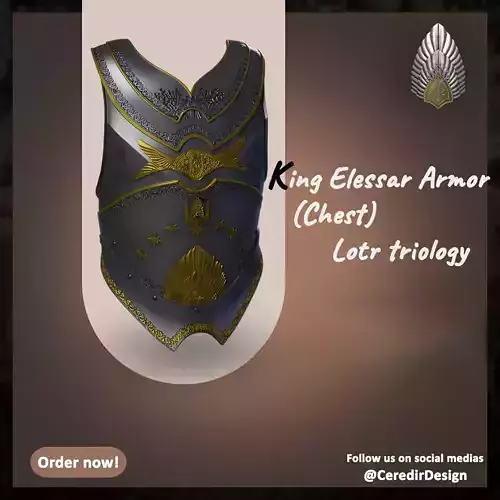 King Elessar breast Plate lotr 3d digital download
