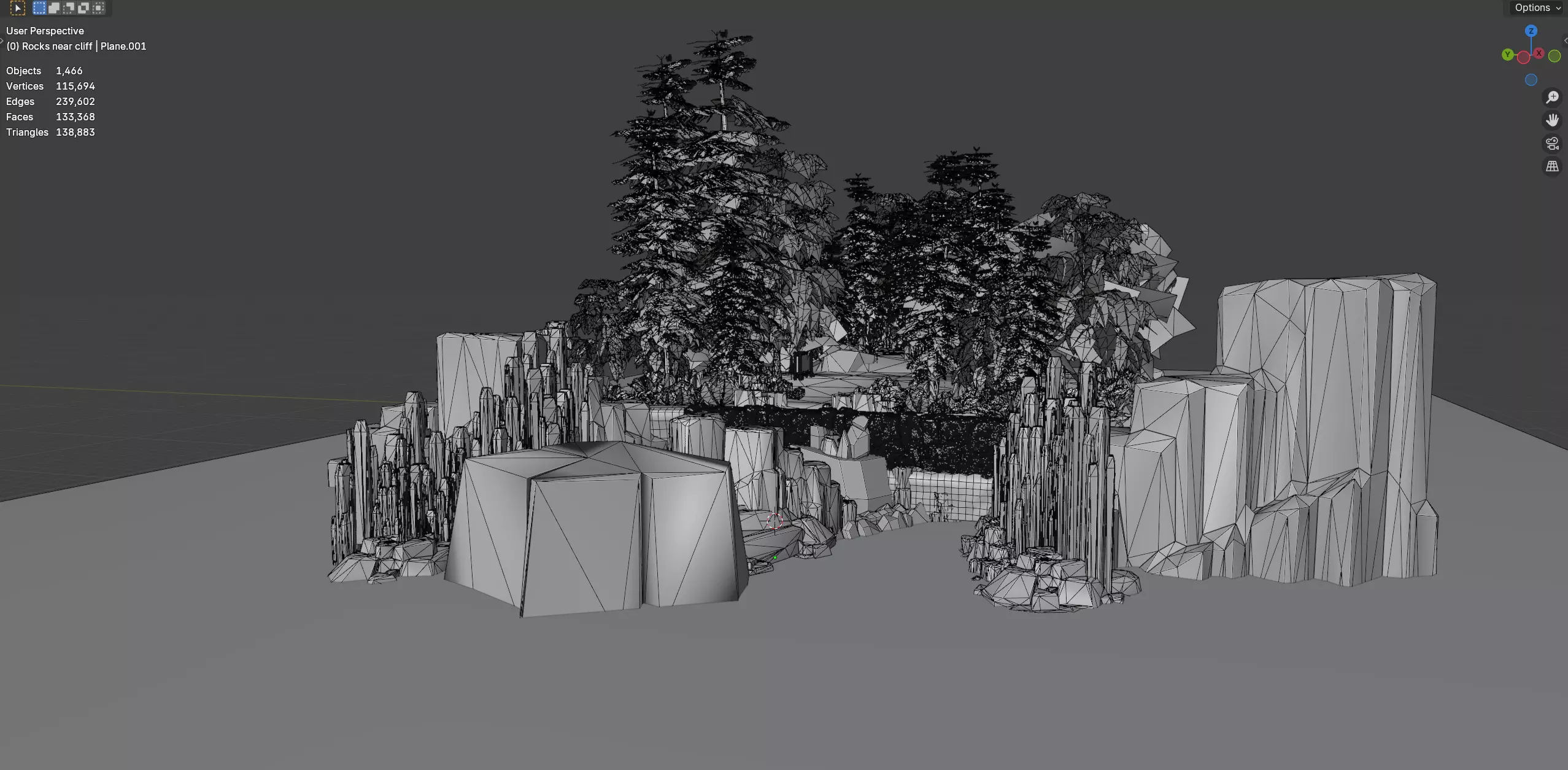 Forest To Coast Cliff Environment Low Poly Stylized Nature Scene Low-poly 3D model_6