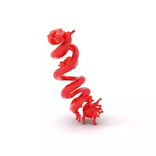Red Spiral Creature model pack Low-poly 3D model