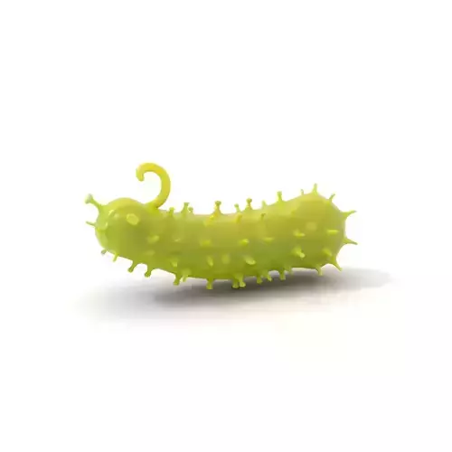 Spiky Green Cucumber model pack Low-poly 3D model