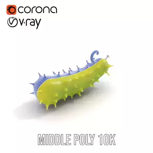 Spiky Green Cucumber model pack Low-poly 3D model 5