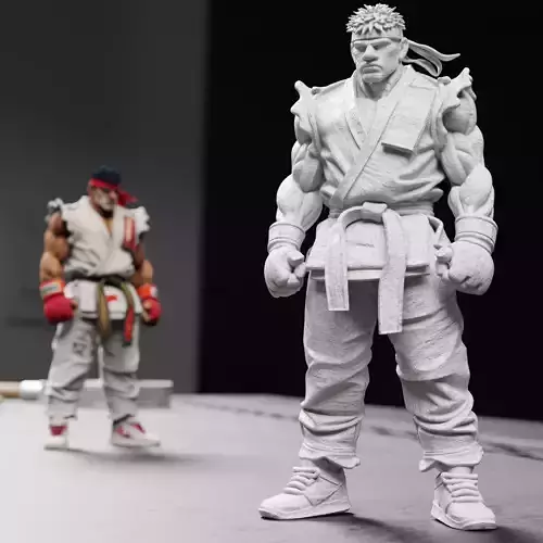 Martial Arts Fighter 3D Printable Model Tall STL Statue