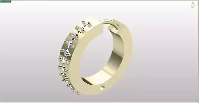 Sleek Pave Huggie Hoop Earring File Item 25