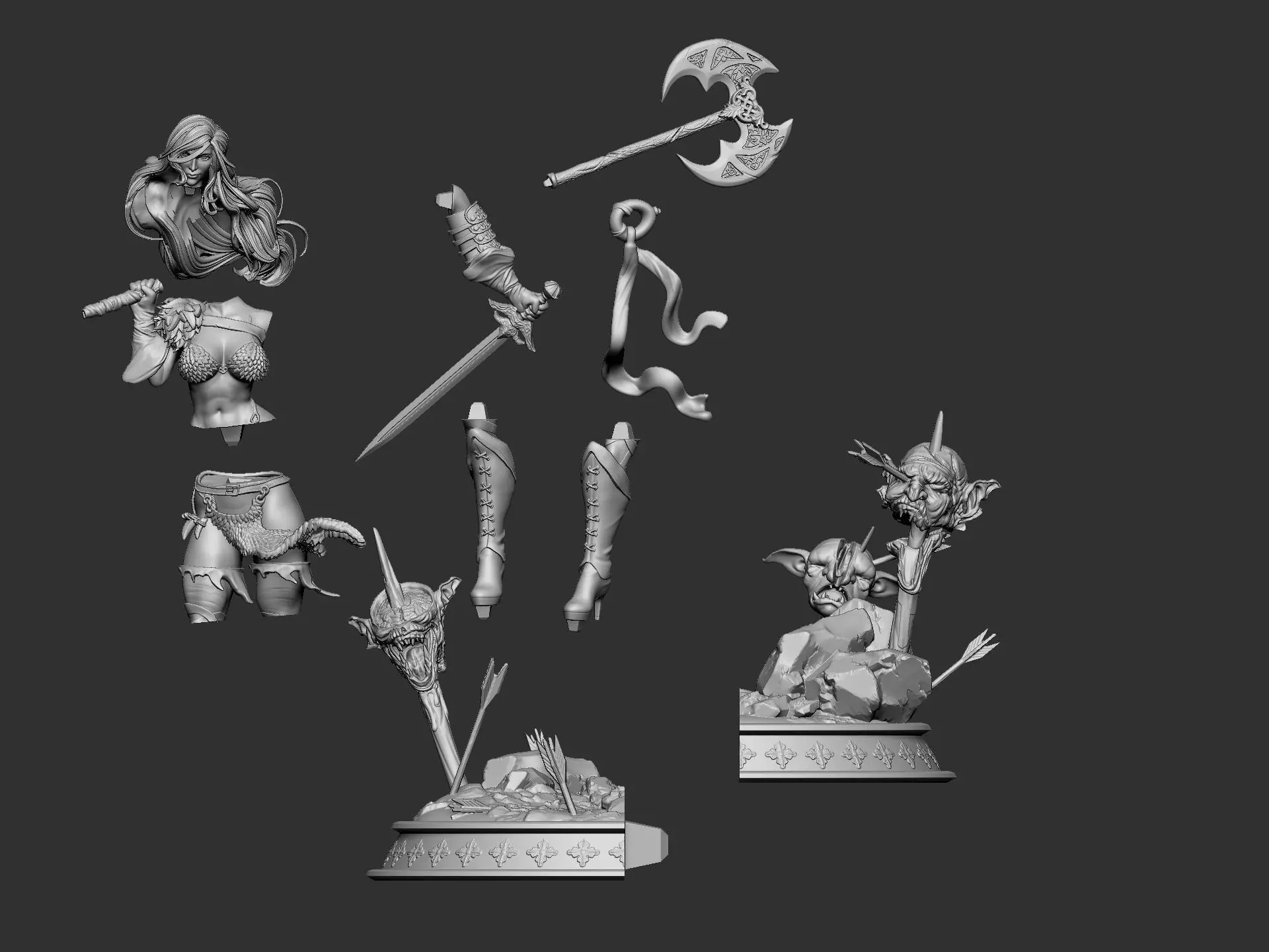 red sonja 3D print model_2