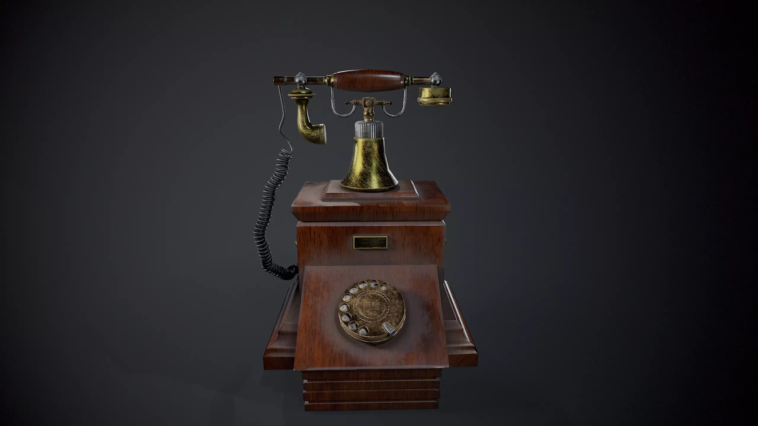 Vintage telephone 3D model Low-poly 3D model_2