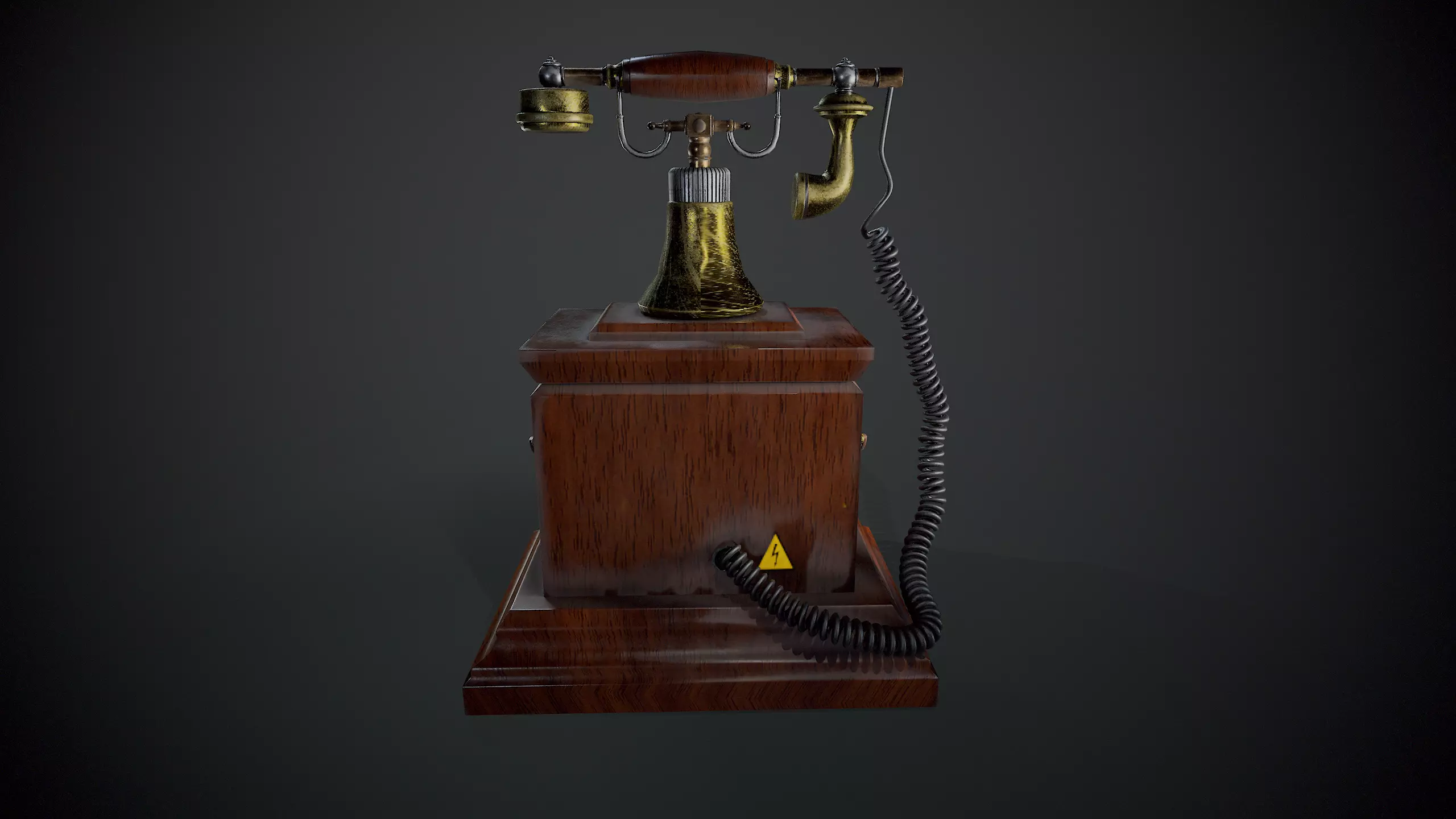 Vintage telephone 3D model Low-poly 3D model_6