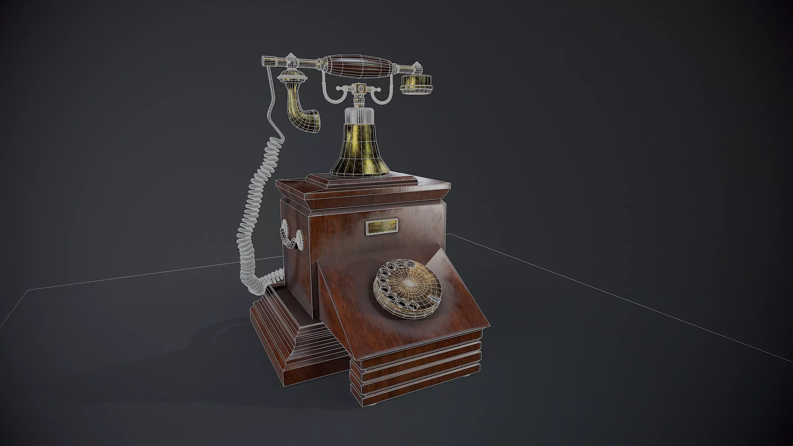 Vintage telephone 3D model Low-poly 3D model_9