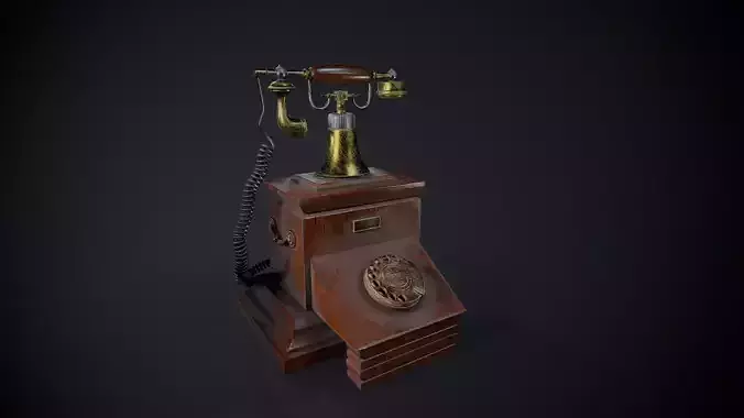 Vintage telephone 3D model Low-poly 3D model Vintage telephone 3D model Low-poly 3D model