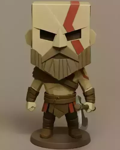 Kratos God of Box God of War Fanart STL 3D Print Model Figurine