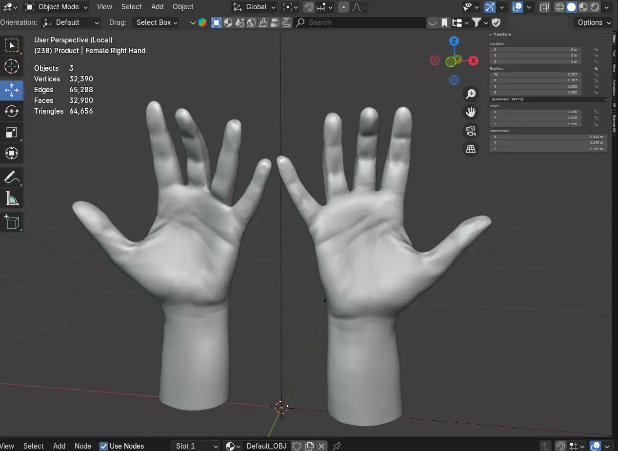 Female Hands 3D model_12