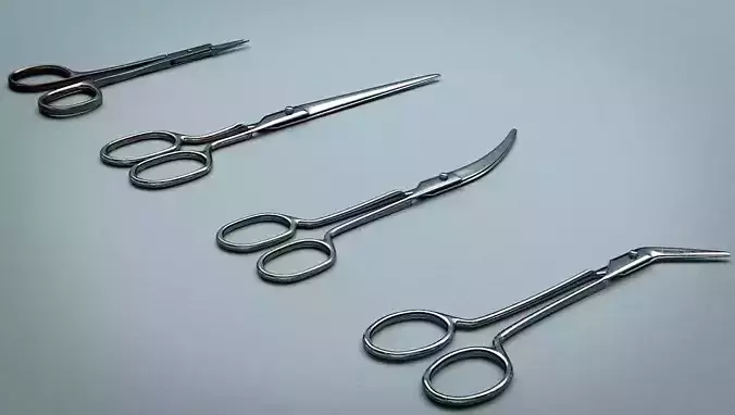 Scissors Steel Low-poly 3D model