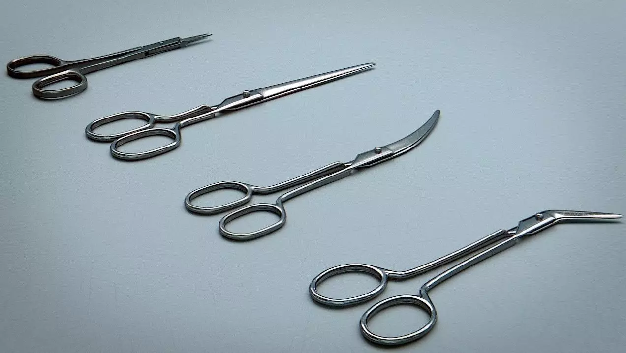 Scissors Steel Low-poly 3D model_0
