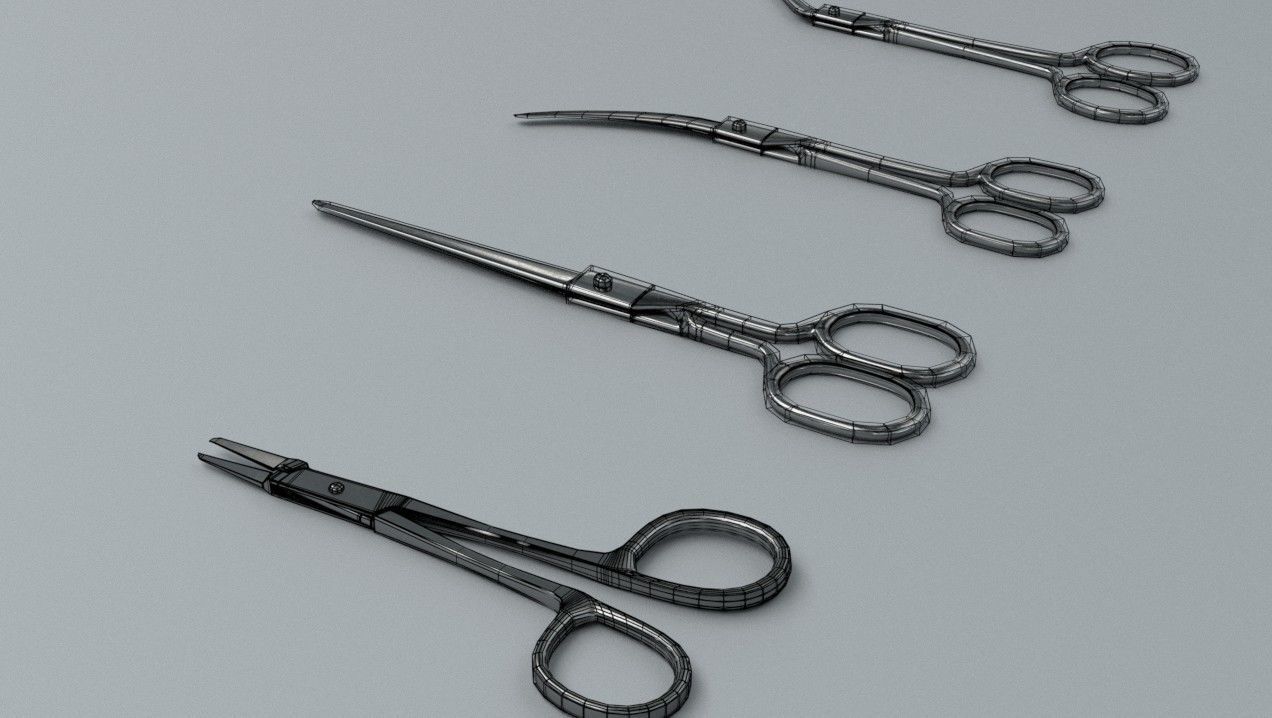 Scissors Steel Low-poly 3D model_6