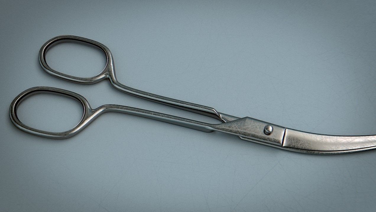 Scissors Steel Low-poly 3D model_2