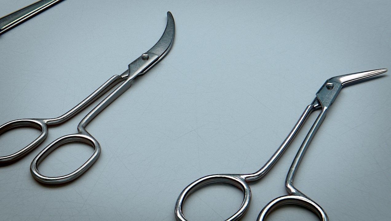 Scissors Steel Low-poly 3D model_1