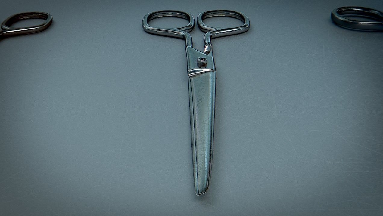 Scissors Steel Low-poly 3D model_3