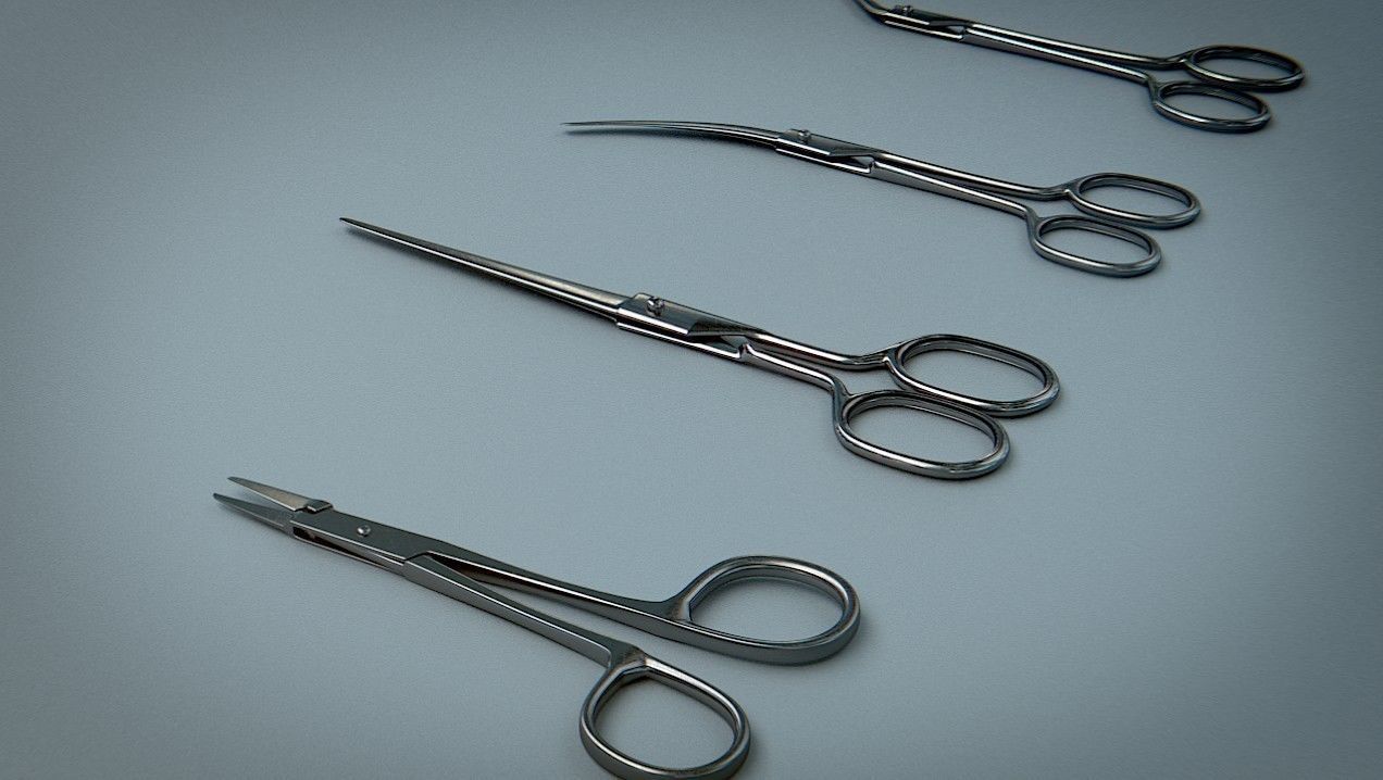 Scissors Steel Low-poly 3D model_5