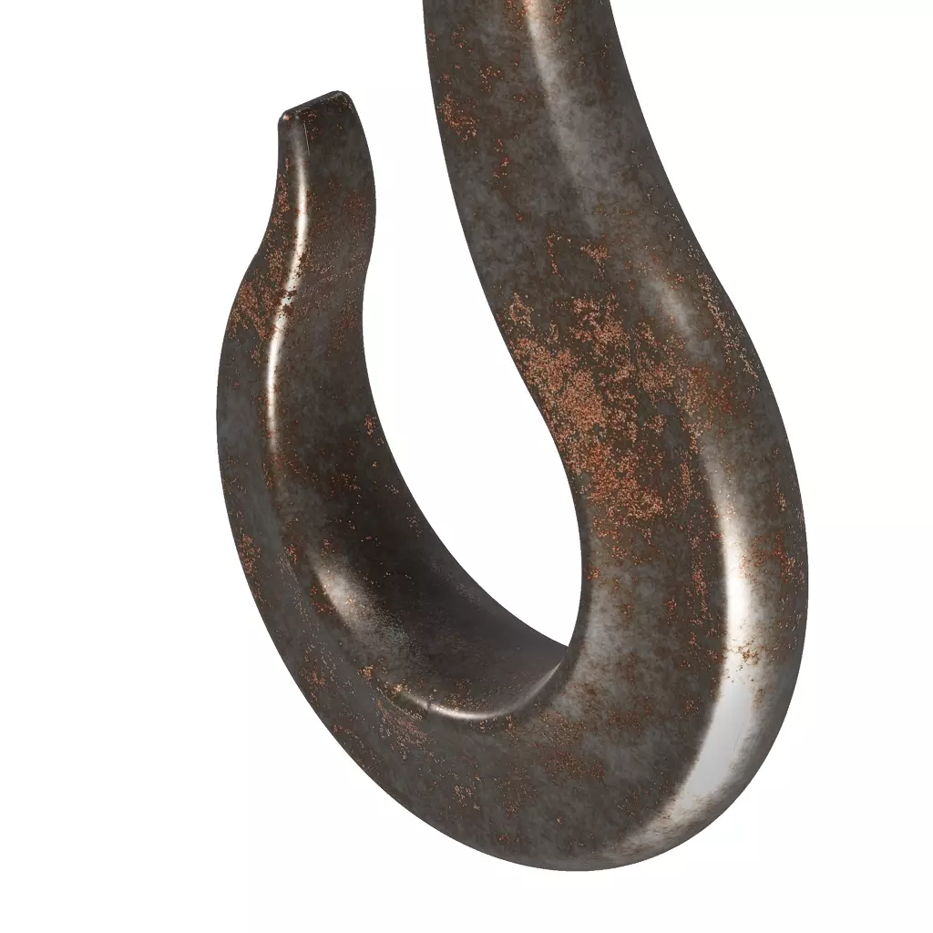 Rusty Industrial Crane Hook 3D model_2