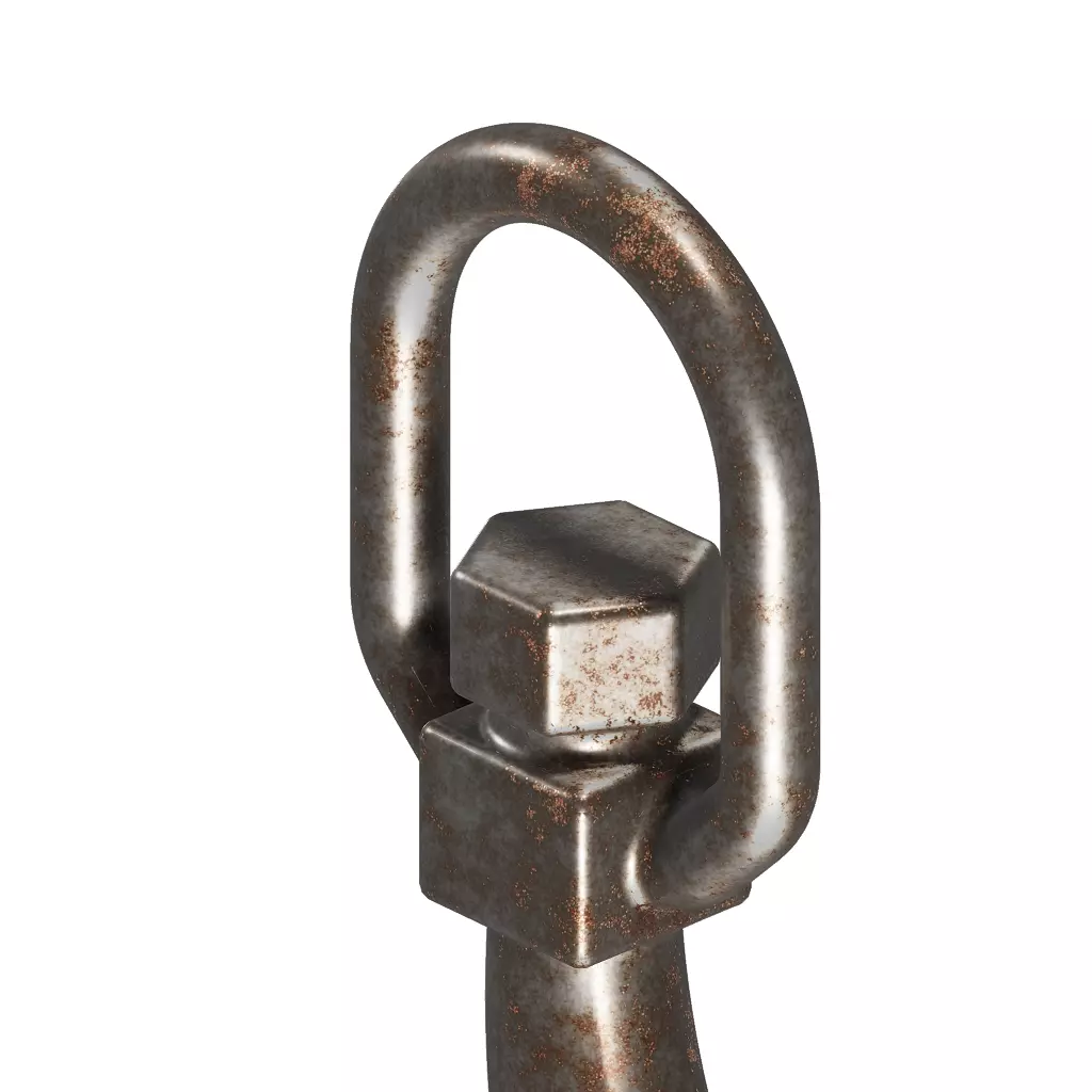Rusty Industrial Crane Hook 3D model_3